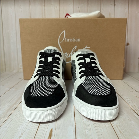 Christian Louboutin Rantulow Orlato Low Top Sneaker Black/White Sz 40 / 7 - Picture 5 of 13